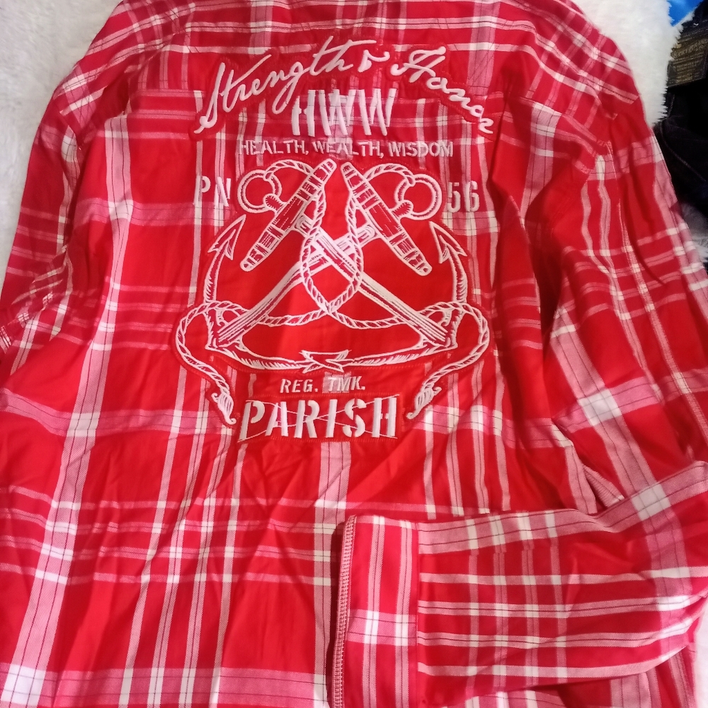 Big And Tall NWT Parish Nation Button Down Shirt. Size 4XL